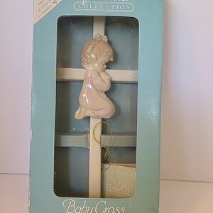 Roman 1995 Porcelain Baby Girl Cross New In Box